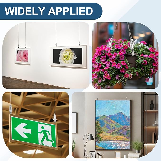 uxcell 2Pcs Picture Hanging Wire Kit, 0.5 m x 1.5 mm Heavy Duty Picture Hangers - Image 5
