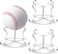 Mudder 3 Pack Baseball Display Stand, Acrylic Ball Display Holder Transparent Sports Balls Stand Holder Rack for Baseball, Golf Balls, Tennis Ball, Softball, Home Office Collection