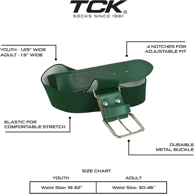 TCK Softball Baseball Belt Youth and Adult Sizes