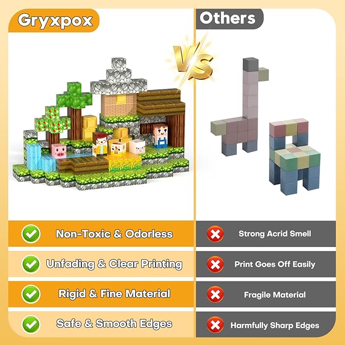 Magnetic Blocks, Magnetic Building Blocks 100pcs Gryxpox-STEM Toys - Image 5