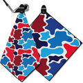 STICKIT Magnetic Golf Towel - Ultra-Absorbent with Waffle Weave Microfiber - Golf Towel with Magnet for Bags, Clubs & Carts - Removes Dirt, Grass, & Debris from Club Face - 29” x 29” (Patriotic Camo)