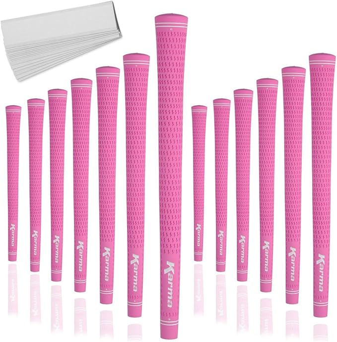 Karma Velour Golf Grips for Men, Women, Juniors | Undersize, Standard, Midsize, Oversize, & Jumbo | 6 Colors | Choose Single, 9, 13 Pack or Golf Club Grip Kit