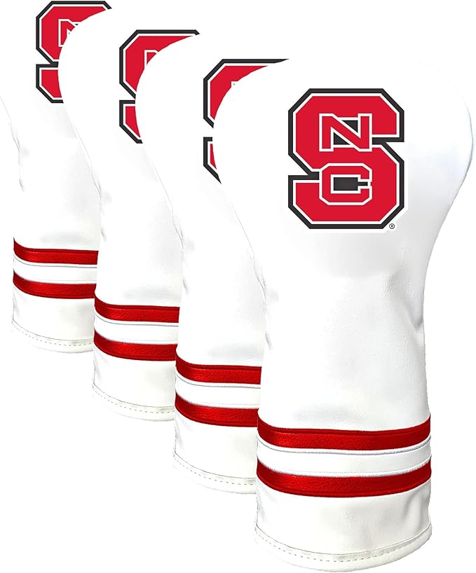 Team Golf NCAA White Vintage Driver Golf Club Headcover, Form Fitting Design, Retro Design