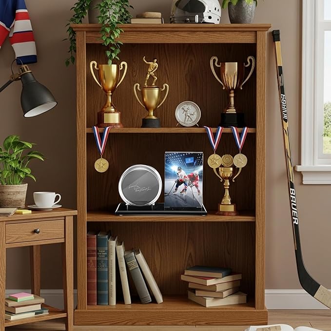 DoubleFill Hockey Puck and Card Display Case Acrylic Clear Holder Black Base Ring Stand Set Hockey Puck Centerpieces Protector Memorabilia Showcase