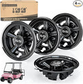 10L0L Golf Cart Wheel Covers Hub Caps for EZGO, Club Car, Yamaha - 8 Inch Snap-on Installation, Black, Set of 4