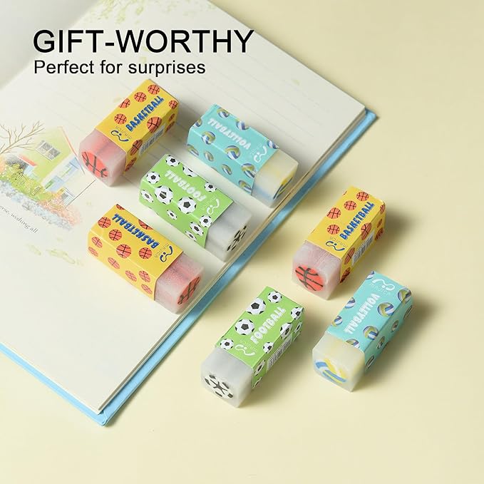 HILAZA 18Pcs Cute Sports Ball Erasers - Image 5