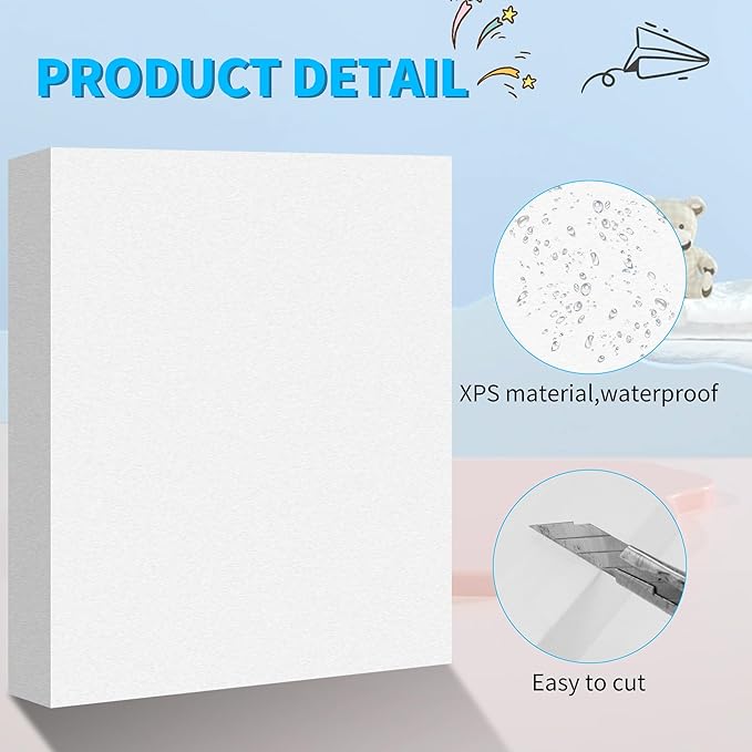 LuckyFoam White 4 Pack 15x12x2 inch Foam Sheets 2 Inch Thick Polystyrene - Image 4