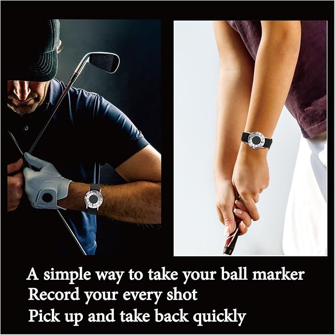 Golf Ball Marker with Carbon Fiber Ball Marker Bracelet, Golf Accessories, Golf Gifts, Golf Counter for Men Women