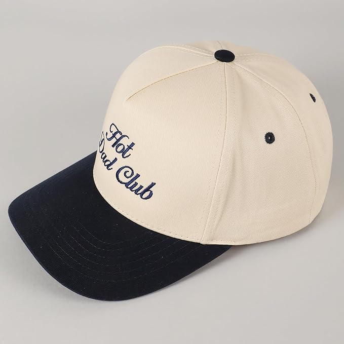 MIRMARU Two-Tone Vintage Canvas Trucker Hats for Men & Women, Adjustable Size Baseball Caps with Trendy Embroidered Design