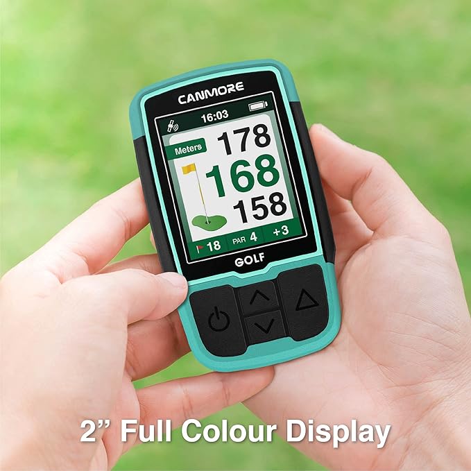 CANMORE HG200 Golf GPS Handheld & Case - Full-Color Display with 41,000+ Essential Golf Course Data and Score Sheet - Water Resistant, Black