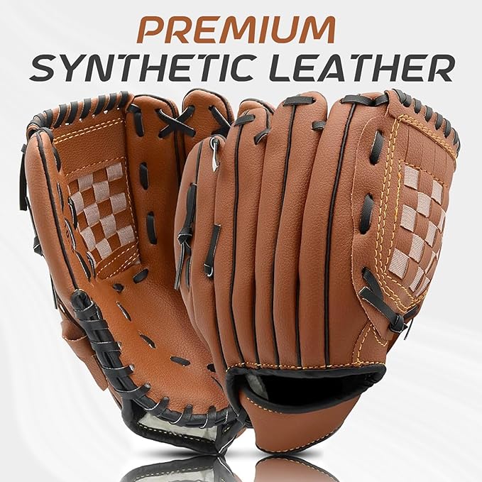 Baseball Glove + Ball Sets, Softball Glove, Baseball Mitt, 10.5''-12.5'' for Youth/Adult Training and Beginner Play, Synthetic Leather Softball Mitt