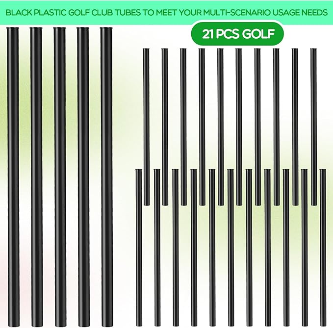 Wettarn 21 Pcs Golf Bag Tubes Bulk, Golf Clubs Protection Dividers Tube Black Plastic 1.5'' Diameter Individual Holder Tubes Accessories for Clubs Bag Separation and Organization for Men Women