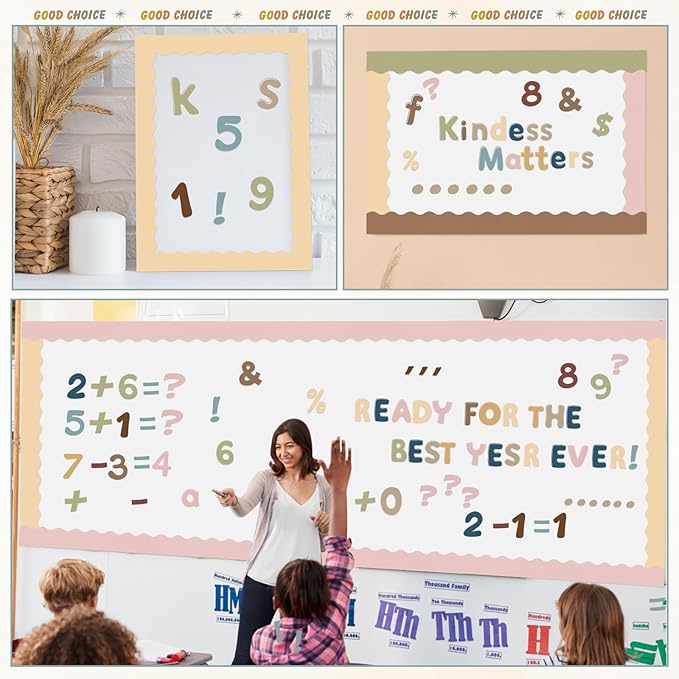 221 Pcs Bulletin Board Letters Round Alphabet Number Punctuation Symbol Combo - Image 6