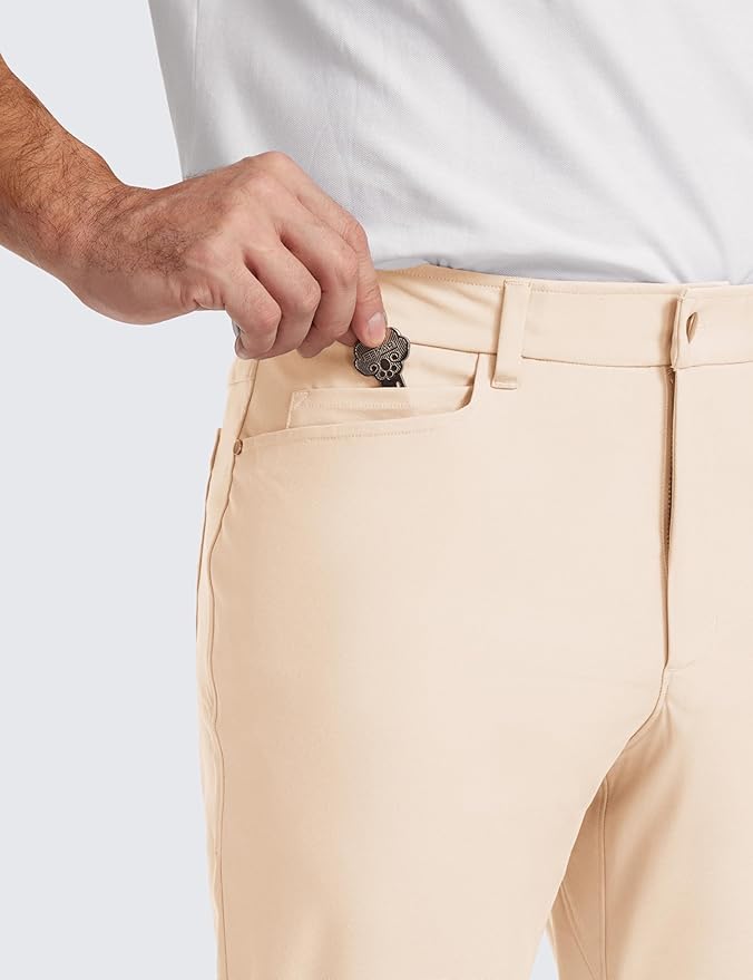 CRZ YOGA All Day Comfy 5-Pocket Golf Pants for Men - 28"/30"/32"/34" Quick Dry Lightweight Casual Work Stretch Trousers