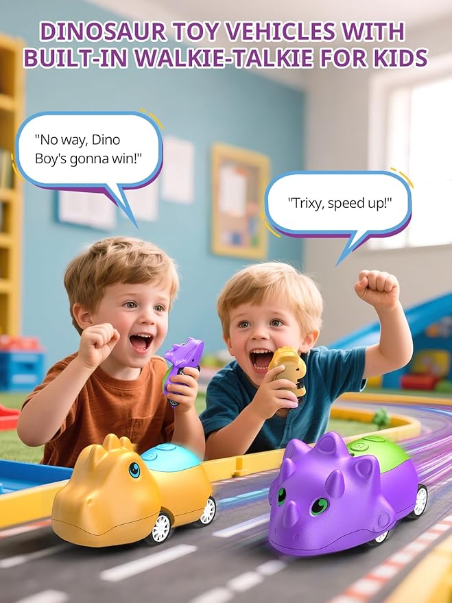 Dinosaur Walkie Talkies for Kids Rechargeable, Dino Toy Cars for Boys & Girls - Image 2