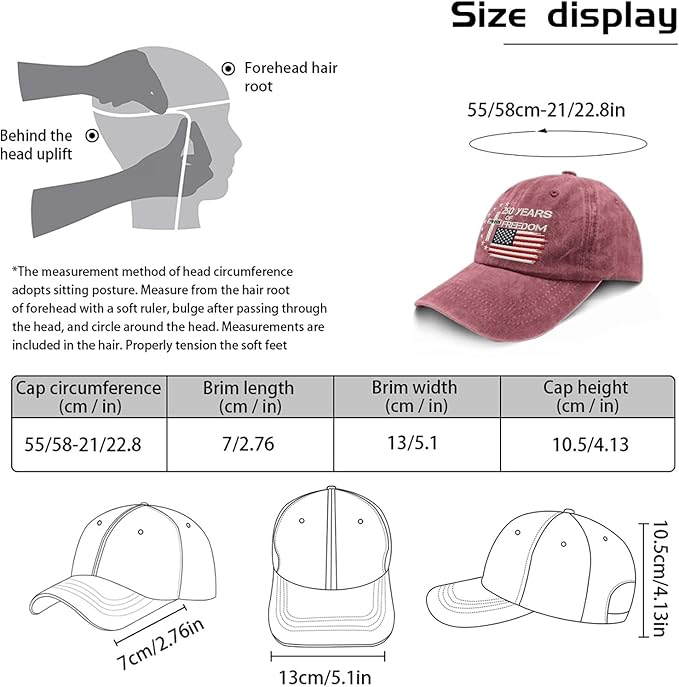 US 250th Anniversary Hat, Patriotic Embroidered Cap, 1776-2026 Freedom Celebration, 250 Years American History Gift Patriots