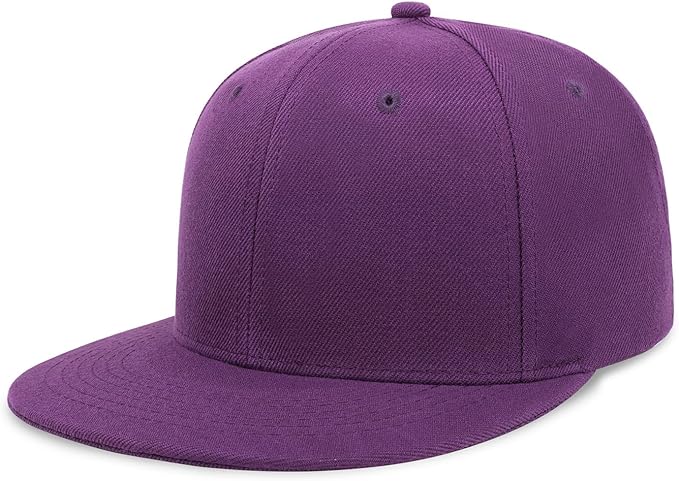 CHOK.LIDS Flat Bill Visor Classic Snapback Hat Blank Adjustable Brim High Top End Trendy Color Style Plain Tone Baseball Cap