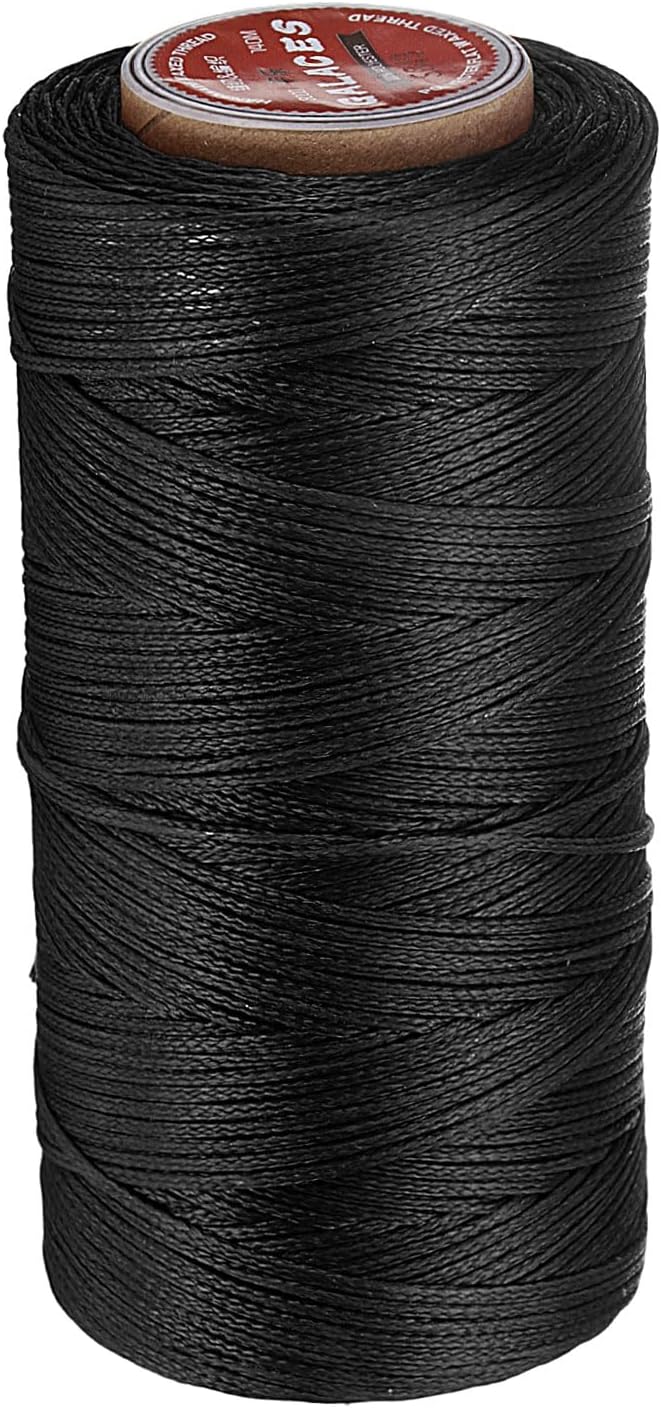 uxcell Flat Leather Sewing Waxed Thread, 140m / 153 Yards Polyester Wax String by uxcell
