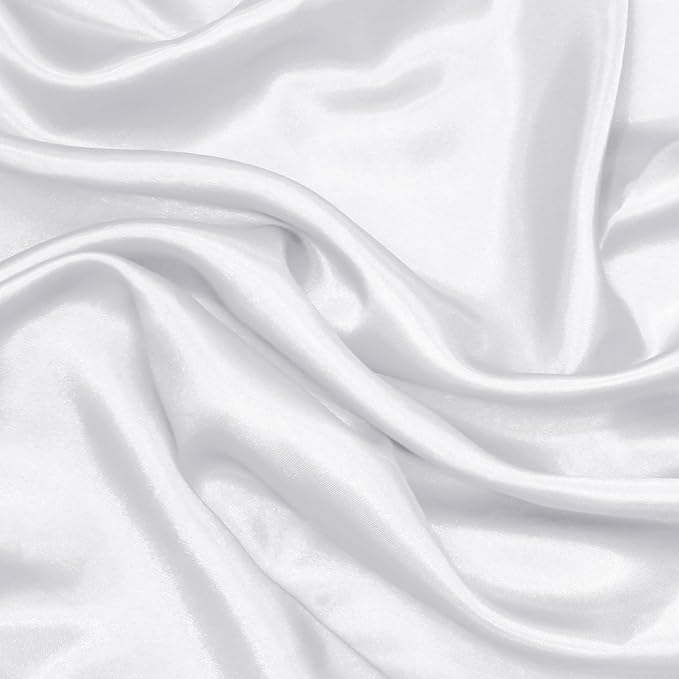 RUDONG M White Satin Fabric by The Yard, 3 Yard x 60 Inch Wide Silky Charmeuse - Image 7
