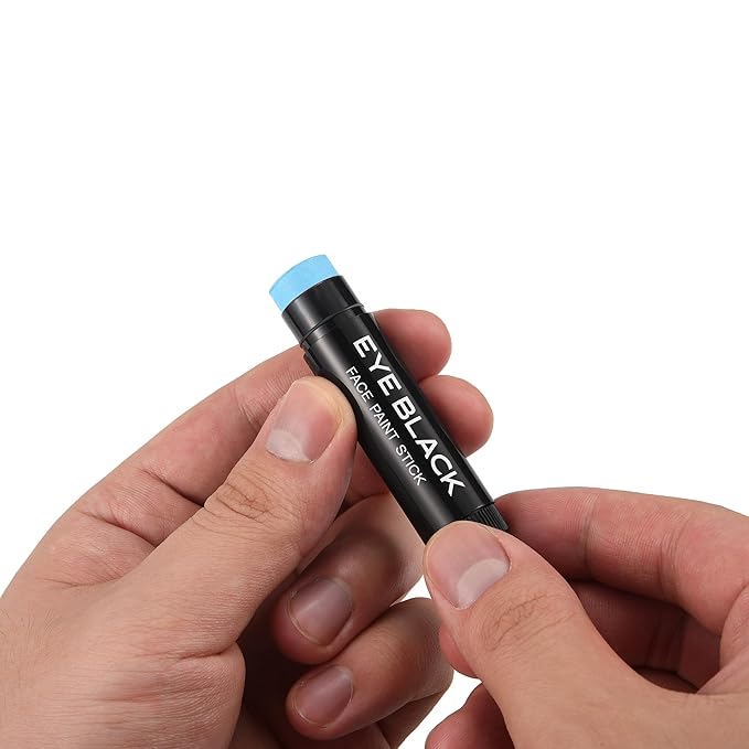 CCbeauty Light Blue Eye Black Stick For Baseball Football Softball Lacrosse Accessories, Baby Blue Anti-Glare EyeBlack, Waterproof, Last All Game, Smooth Application, High Pigmented Color