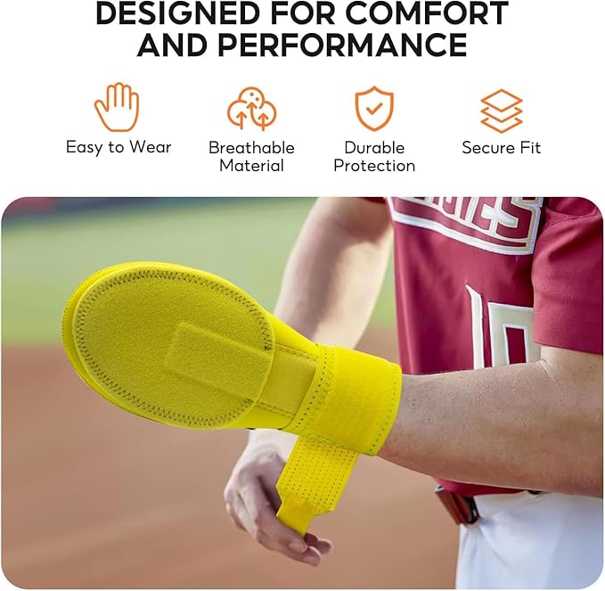 Baseball Sliding Mitt, Youth Ages 6-12 & Teens Adults 12+, Sliding Glove Hand Guard for Baserunning, Hard Shell Ambidextrous Left/Right, Baseball/Softball Compatible, Drip Style