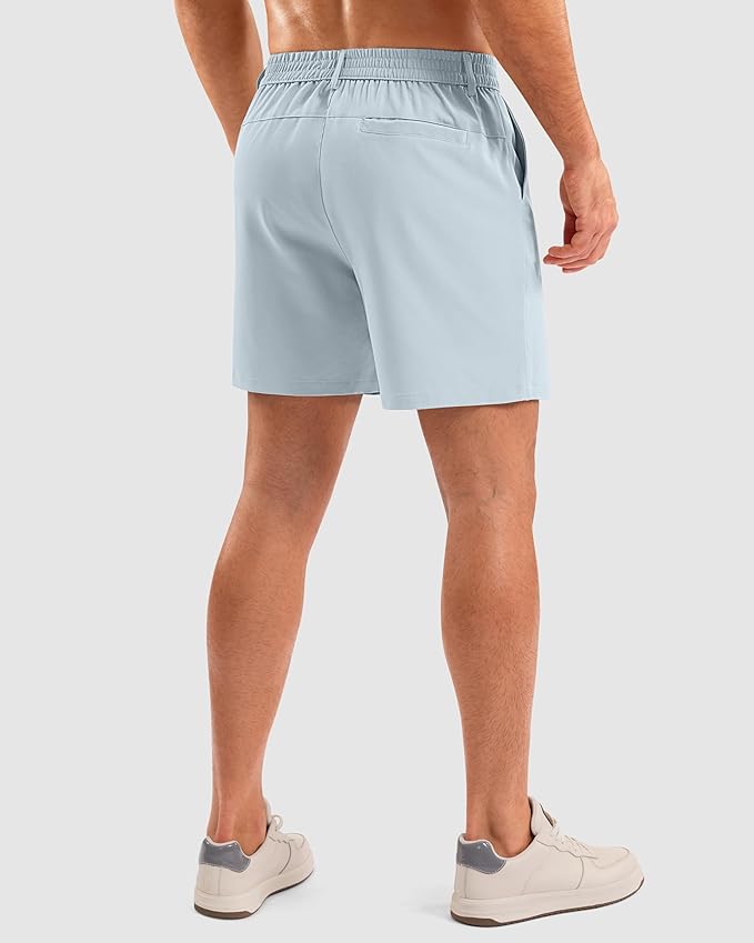 Pudolla Men's Casual Shorts 7"/9"/5" Lightweight Golf Shorts with 3 Pockets Stretch Quick Dry Comfy Work Shorts