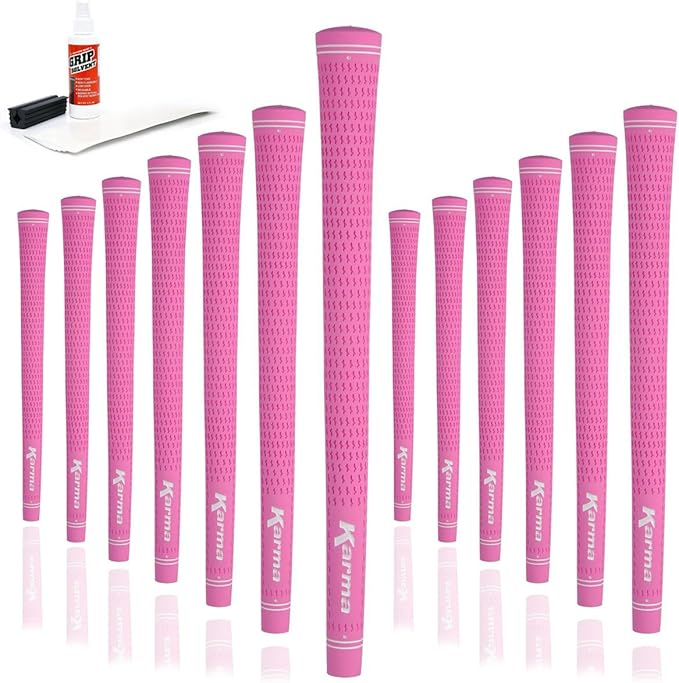Karma Velour Golf Grips for Men, Women, Juniors | Undersize, Standard, Midsize, Oversize, & Jumbo | 6 Colors | Choose Single, 9, 13 Pack or Golf Club Grip Kit