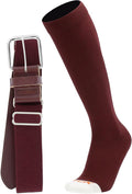 MadSportsStuff Softball or Baseball Socks and Belt Combo - Youth and Adult Sizes Boys and Girls Men and Women
