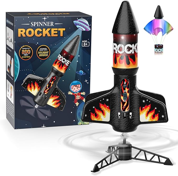Rocket Launcher for Kids, Self Launching Motorized Air Rocket Toy, Outdoor Toys by Mafbeanl