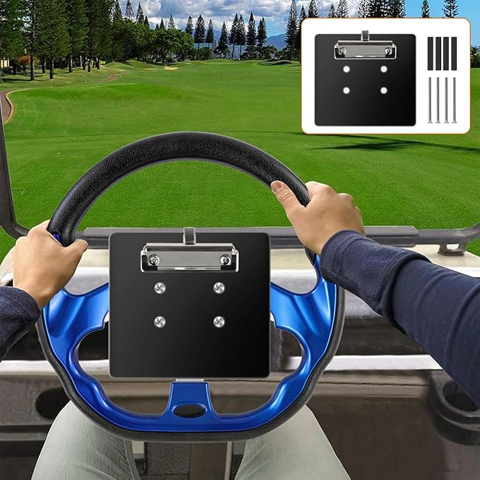Golf Cart Scorecard with Pencil Holder Suitable for Almost All EZGO/Club Car/Yamaha Golf Carts Models with 5 or 6 Hole Golf Cart Steering Wheels