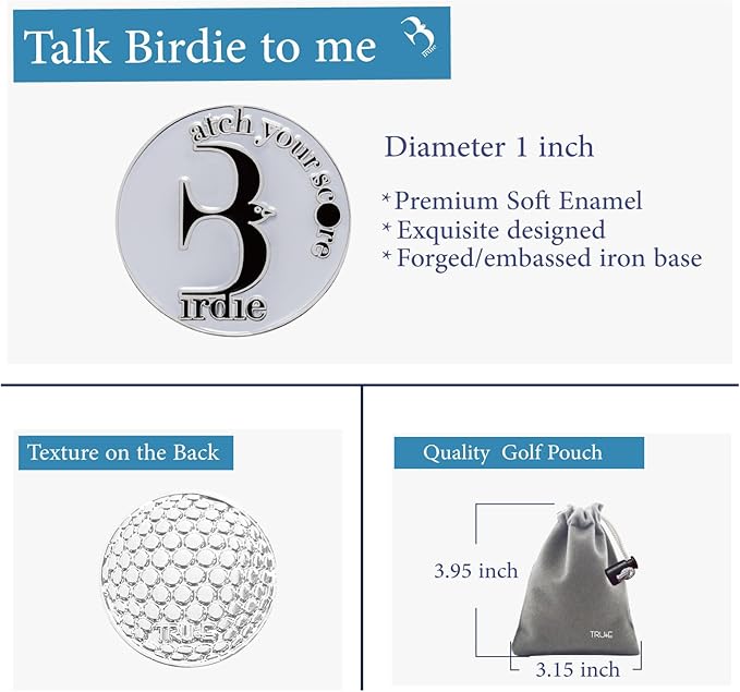 Golf Ball Marker with Golf Stroke Counter Bracelet, Birdie Ball Marker, Golf Accessories for Men and Women, Golf Gifts for Men and Women