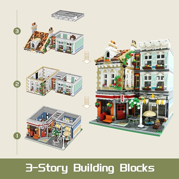 ZenithFlow Street View Building Blocks Kit, Brick Square Mini Blocks - Image 3