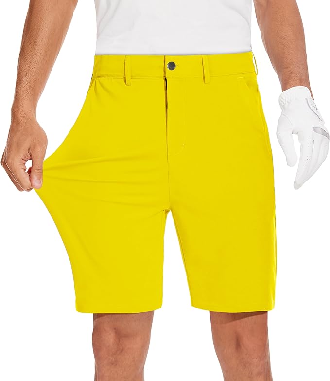 JWM Mens 7"/9" Stretch Golf Shorts - Lightweight Hybrid Casual Dress Work Flat Front Shorts with 5 Pockets Quick Dry UPF50