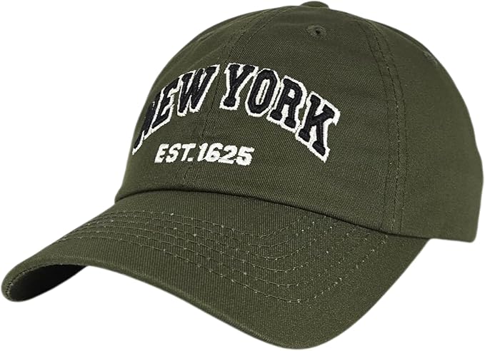 Elidan NY Dad Hat New York EST.1625 Cotton Cap, Adjust Buckle Strap, Unstructured Low-Profile NY Baseball Cap for Men & Women