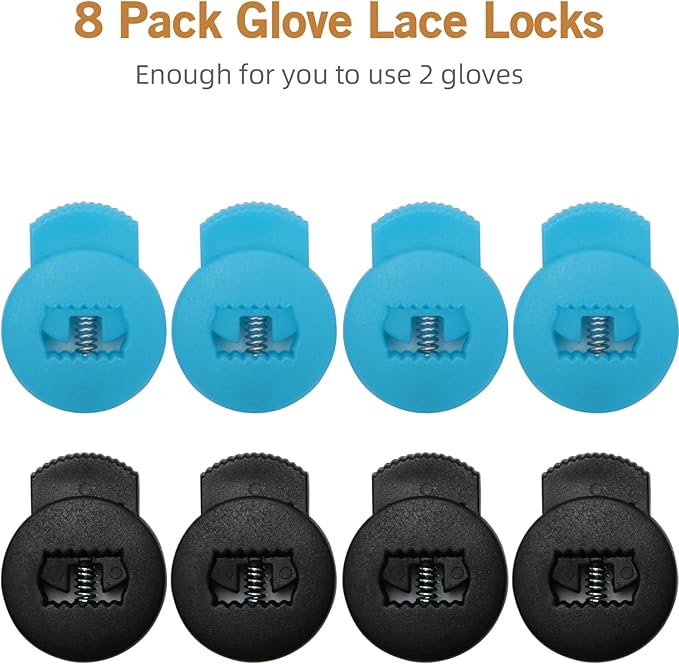 AliBall Glove Locks Baseball, Glove Lace Locks 8 Pack, Never Need Thying Knots Again, Fits All Baseball and Softball Gloves