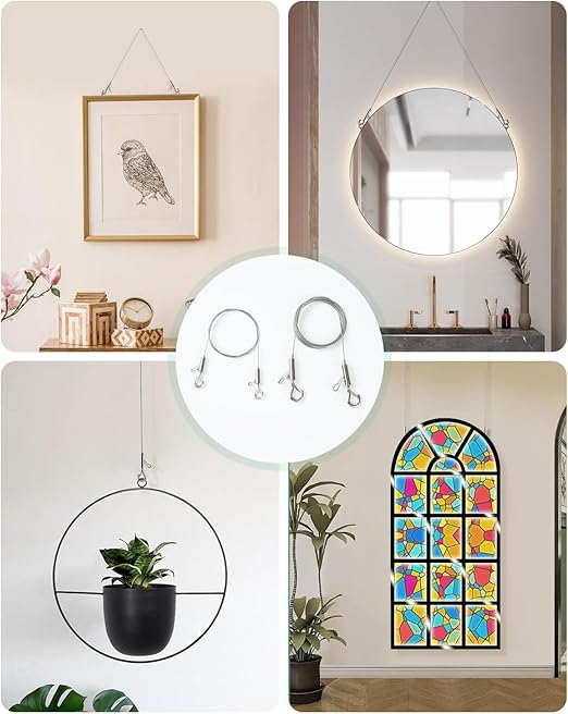 4PCS Adjustable Picture Hanging Wire 3m x 1mm Small Hooks, Picture Frame Wire - Image 6