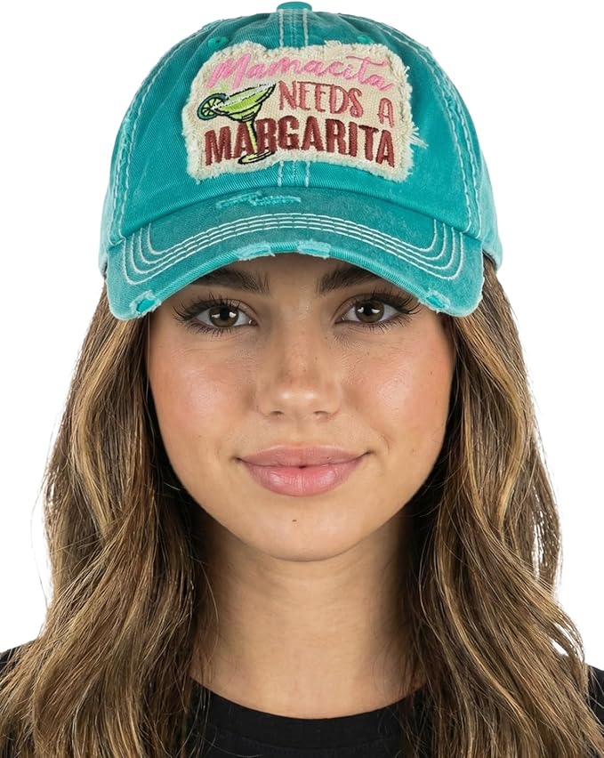 Funky Junque Distressed Vintage Baseball Cap - Embroidered Patch Women's Hat - Holiday, Lifestyle & Patriotic Designs