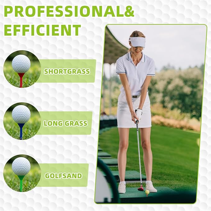 320 Pcs 3-1/4" Plastic Golf Tees with Large Cup, Golf Accessories Gifts for Men, Unbreakable Low Friction & Low Spin Long Tees for Improved Driving Distance and Accuracy
