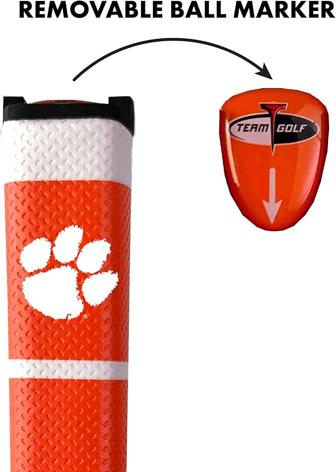 Team Golf NCAA Golf Putter Grip with Removable Gel Top Ball Marker, Durable Wide Grip & Easy to Control