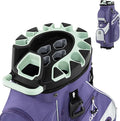 Tangkula Golf Cart Bag with 14-Way Full Length Dividers, 6 Molded Lock Top Golf Club Bag with 11 Pockets, Cooler Bag, Padded Strap, Handles, Umbrella Holder & Rain Hood
