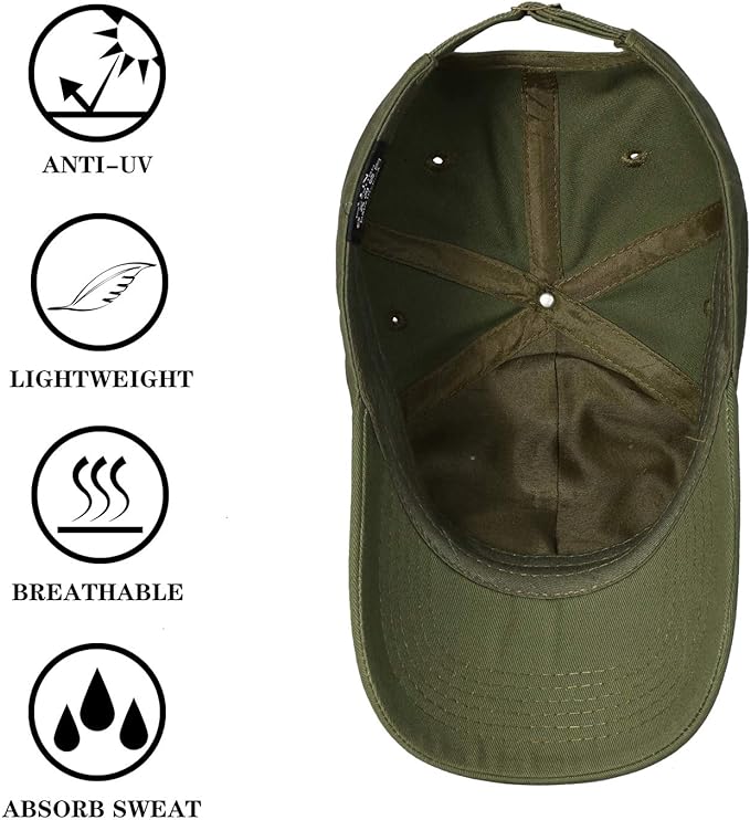 IIN American Flag Baseball Cap for Men Women Low Profile USA Army Tactical Operator Military Plain Dad Hat