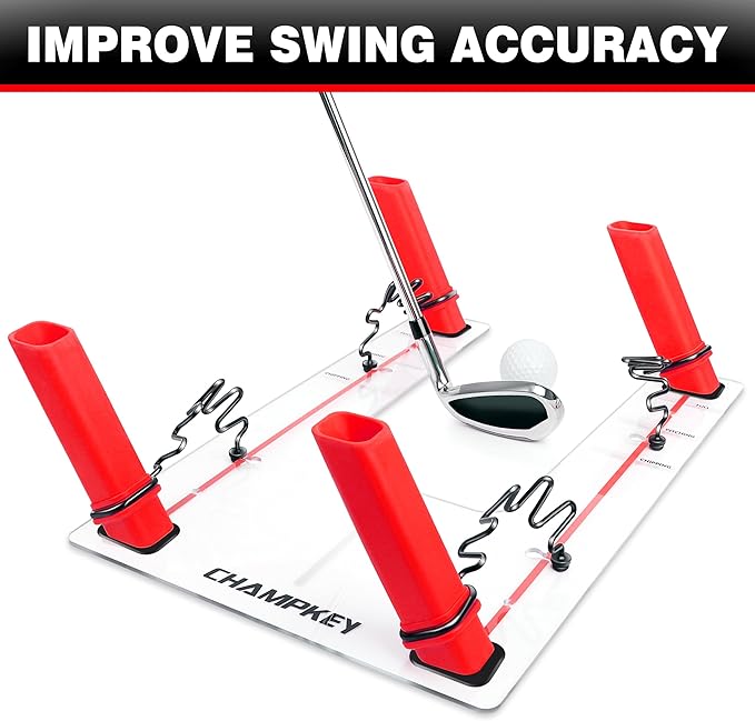 CHAMPKEY Magnetic Golf Swing Trainer - Swing Plane Training Aid - Improve Swing Accuracy and Skills for Indoor and Outdoor Training