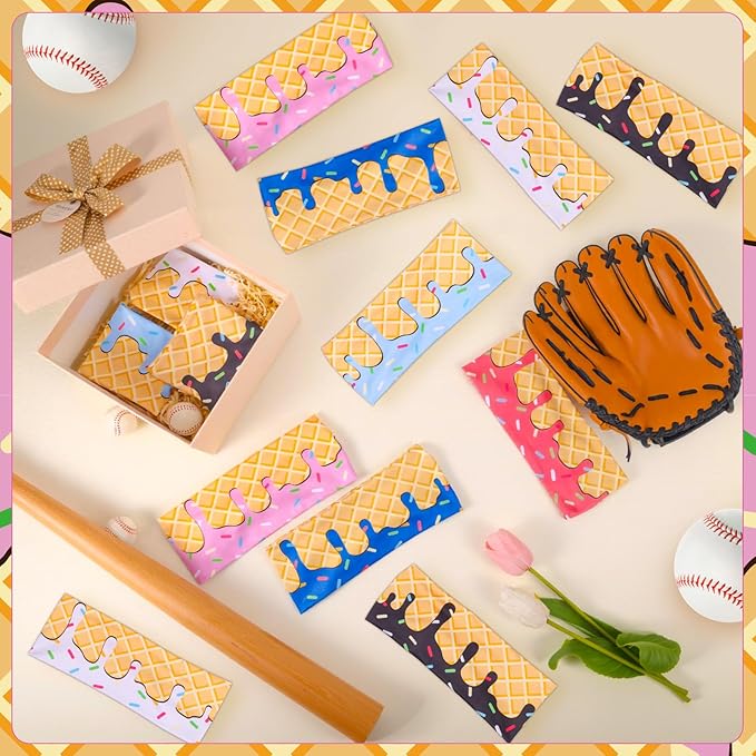 Ice Cream Baseball Headbands Sports Elastic Sweatbands Workout Hairbands for Youth Teen Adult Football Basketball Gym Party Favors