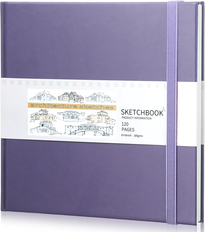 Moinchore Back to School Gifts Square Sketchbook 8 x 8 Inch Hardcover Art by Moinchore
