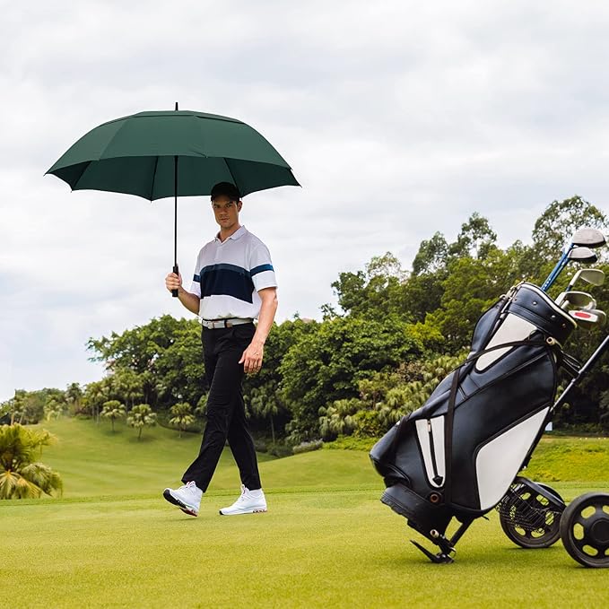 Gonex 54/62/68/72/80 Inch Extra Large Golf Umbrella, Automatic Open Travel Rain Umbrella with Windproof Water Resistant Double Canopy, Oversize Vented Umbrellas for 2-3 Men and UV Protection, Multiple Colors