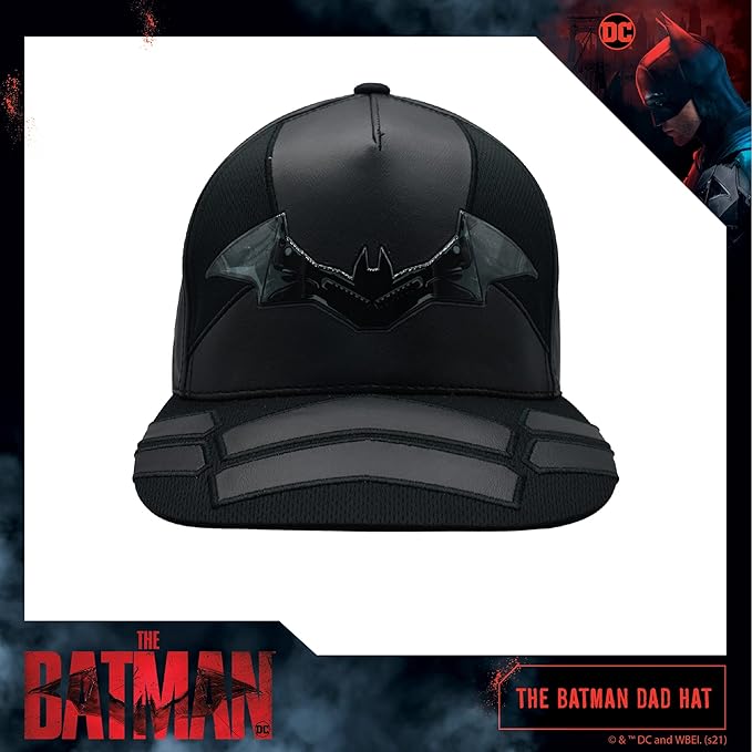 DC Comics The Batman Dad Hat, Adult Baseball Cap with Flat Brim, One Size