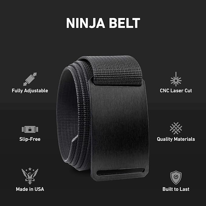 GRIP6 Classic Belt - 1.5-Inch Adjustable Nylon Belts - Versatile Lifestyle and Tactical Belt for Men and Women