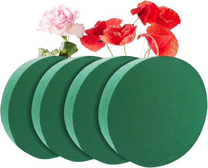 Prashent 4 Pcs Round Floral Foam Blocks by Prashent