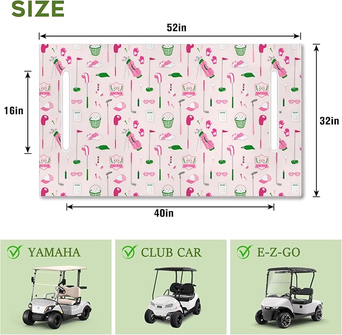 Golf Cart Seat Covers Club Car Golf Cart Accessories for Men Women Golf Carts Seat Towel Blanket 2-Seat Golf Cart Decorations