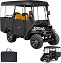 VEVOR Golf Cart Cover, Visible Full-Enclosure 2+2/4 Passenger Golf Cart, 420D Waterproof Oxford Fabric Club Car Cover Fits Most Carts Club Car, Yamaha, EZGO, Honda, PVC Coating & Windproof Hook Design